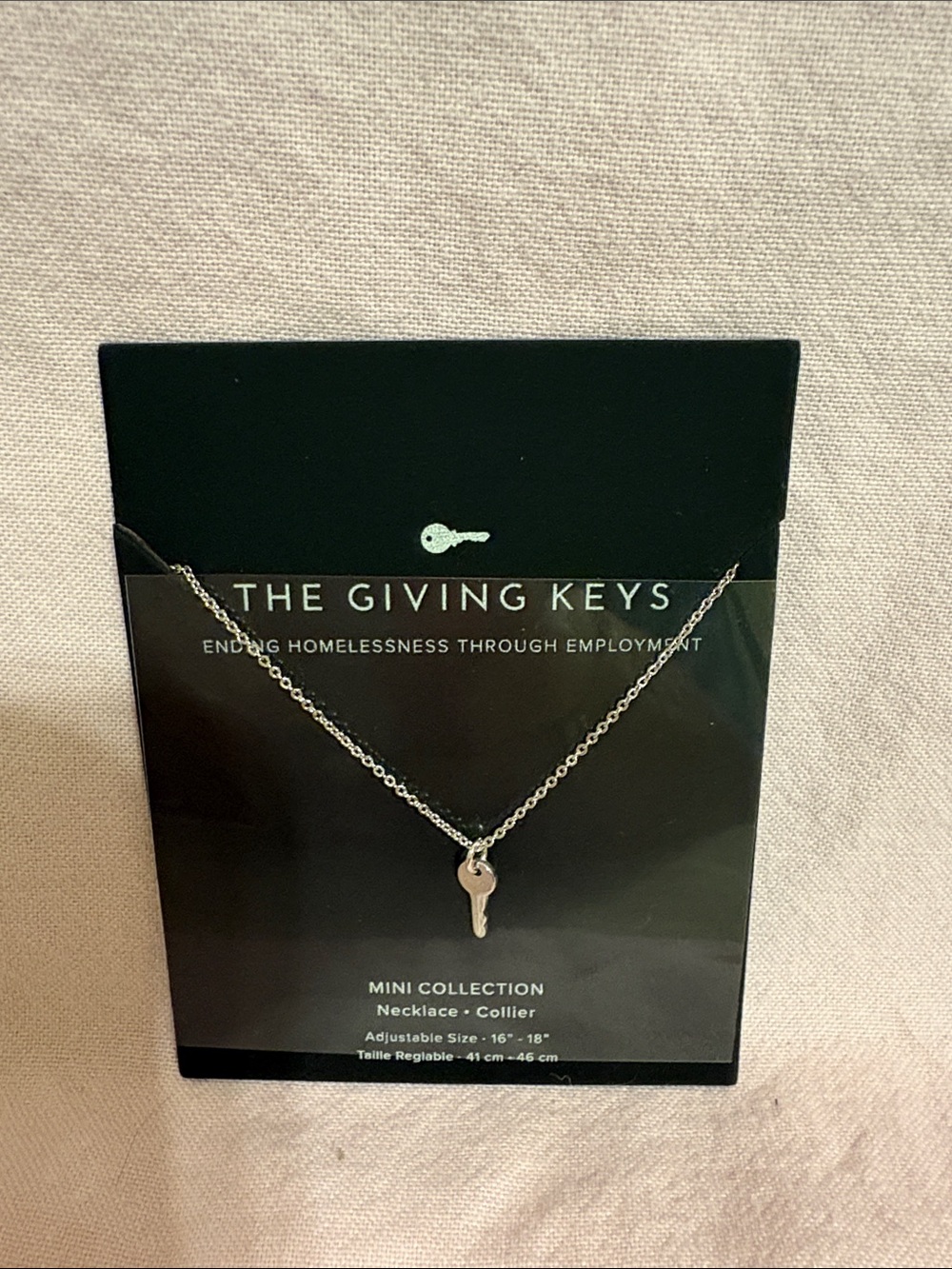 The Giving Keys Silver Mini Key Necklace - Silver Key on Chain